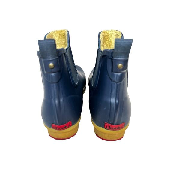 Chooka Bainbridge Navy Rubber Pull On Waterproof Chelsea Rain Boot Womens Size 7 - Picture 2 of 10